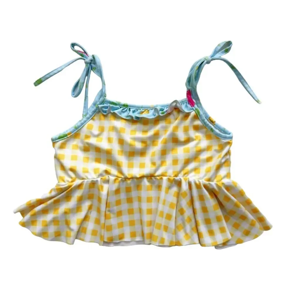 Wildling Yellow Gingham Swimsuit Size 6